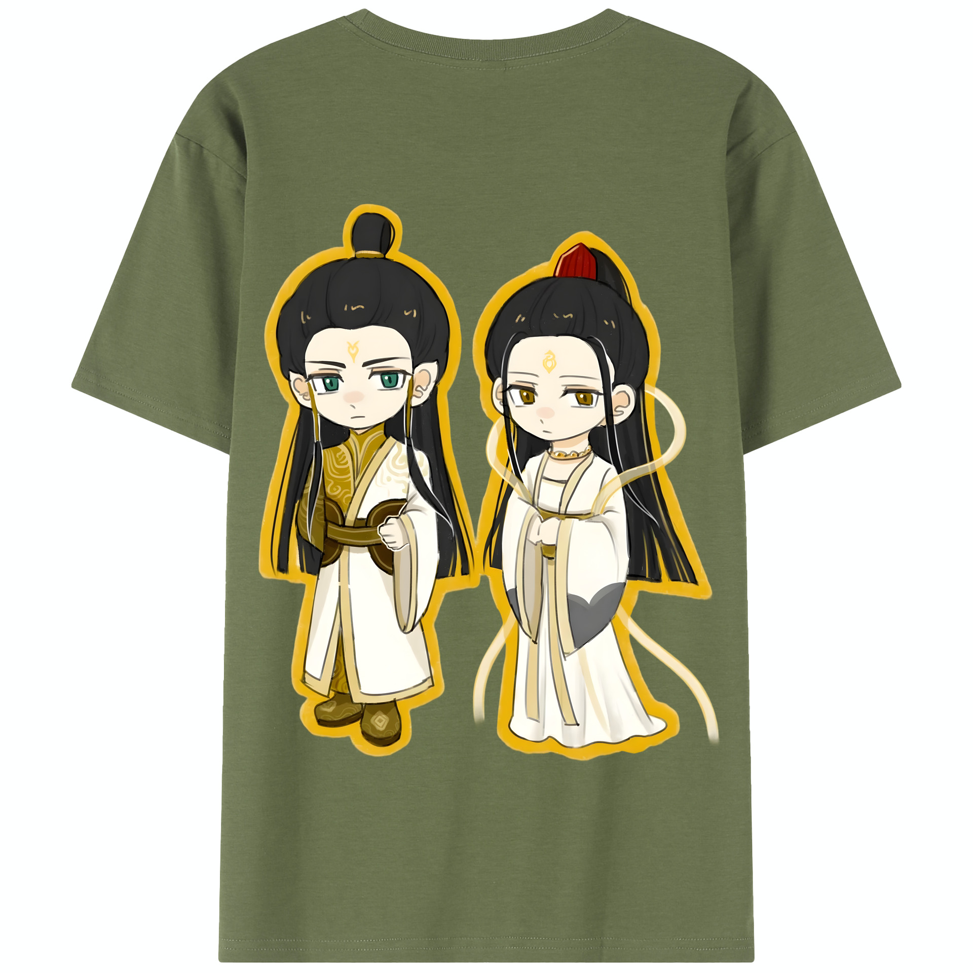 （画像用） Ne Zha 2 ナタ 魔童の大暴れ 綿100％半袖Tシャツ（背面プリント）